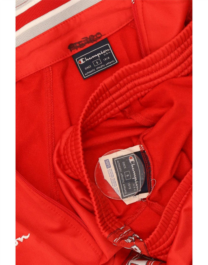 Champion Mens Graphic Full Tracksuit Small  Red Colourblock Polyester
