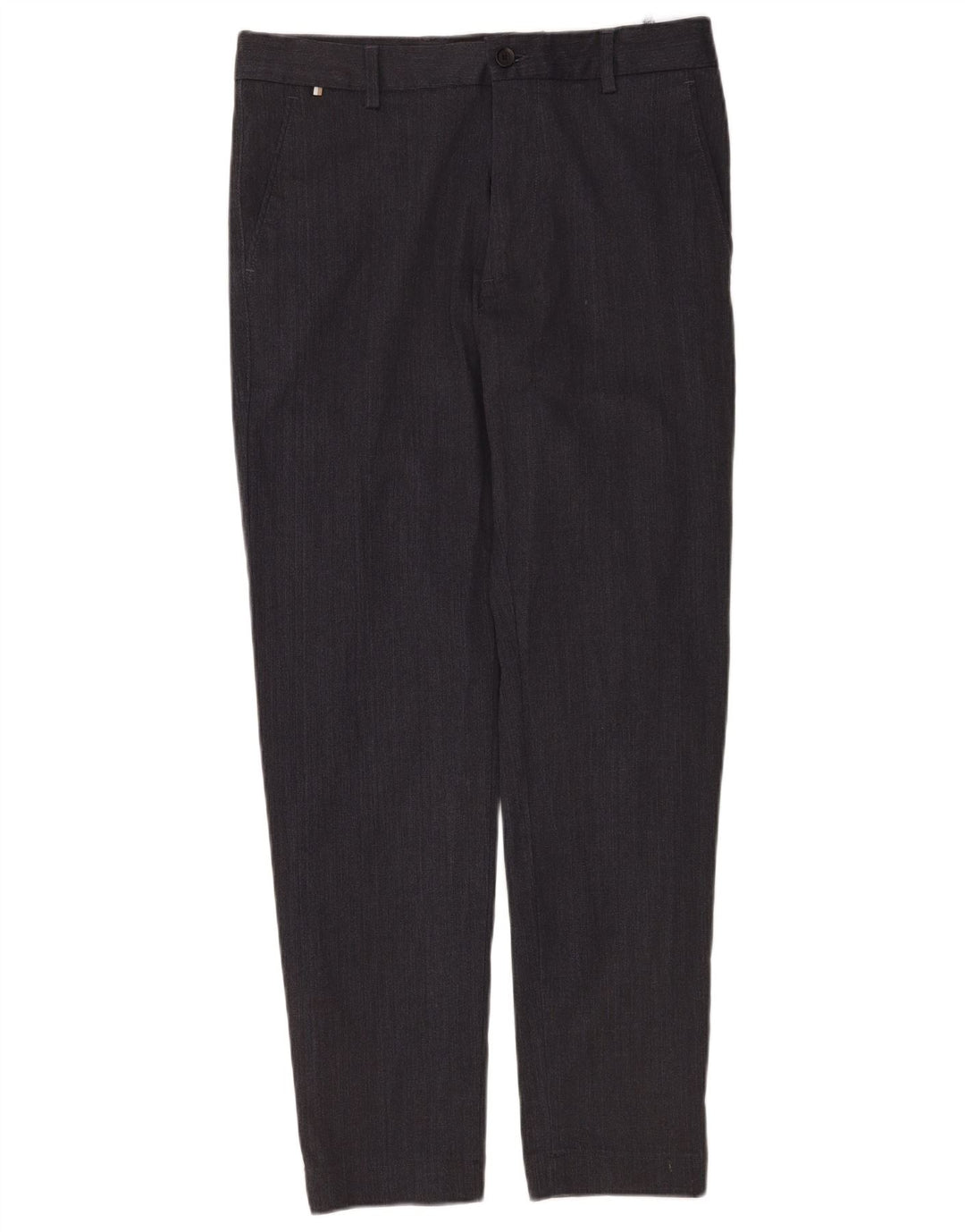 Hugo Boss Mens Kane Regular Fit Chino Trousers W30 L32 Grey Polyester