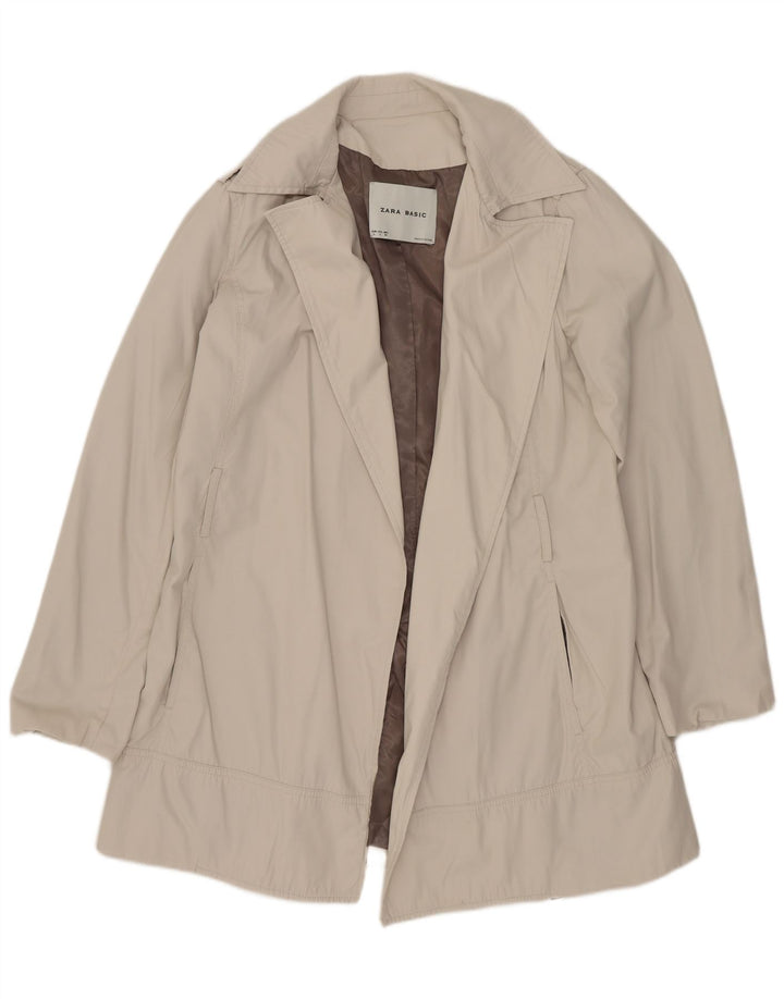 Zara Womens Open Trench Coat UK 16 Large Off White