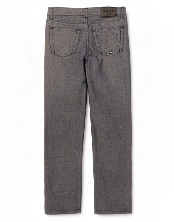 Jeans dritti da donna Moschino W30 L30 Grigi