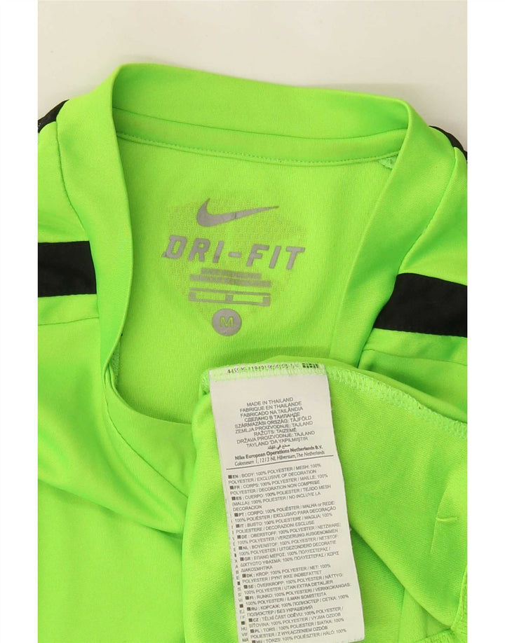 T-shirt Nike Dri Fit da uomo, top in poliestere color block verde medio