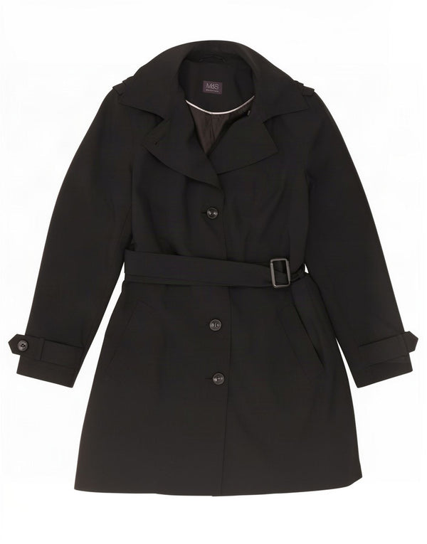 Trench da donna Marks & Spencer UK 12 medio poliestere nero