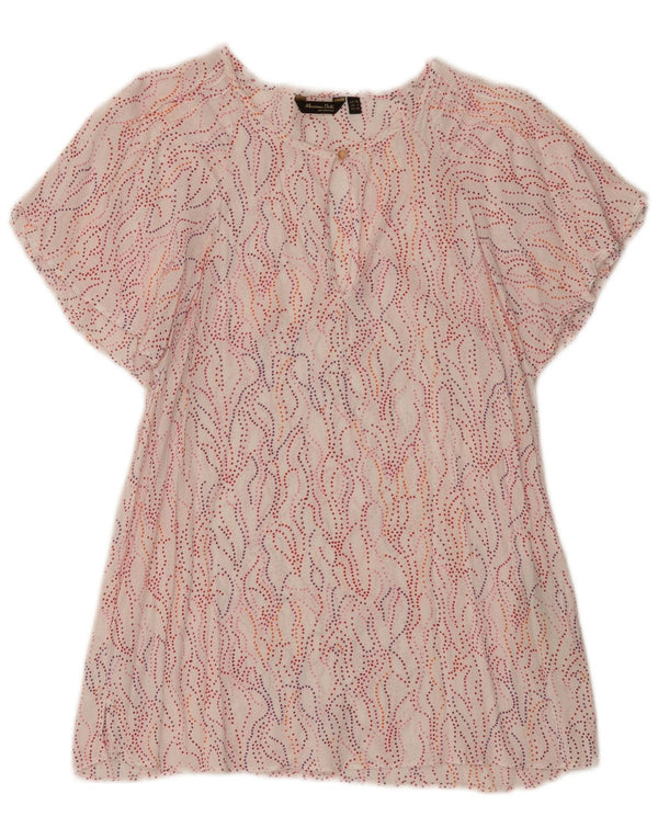 Massimo Dutti Chemisier à motif abstrait pour femme EU 38 Petite Viscose Blanche
