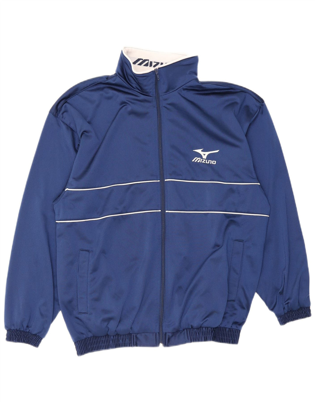 Mizuno Herre grafisk træningsdragt topjakke lille marineblå stribet polyester