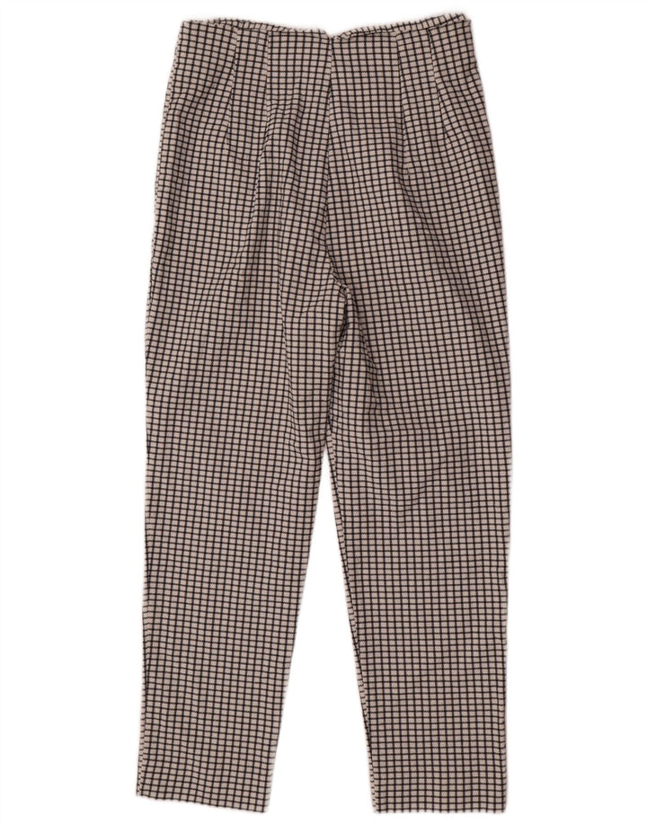 Pantaloni chino affusolati da donna Zara grandi W30 L27 poliestere a quadri bianchi
