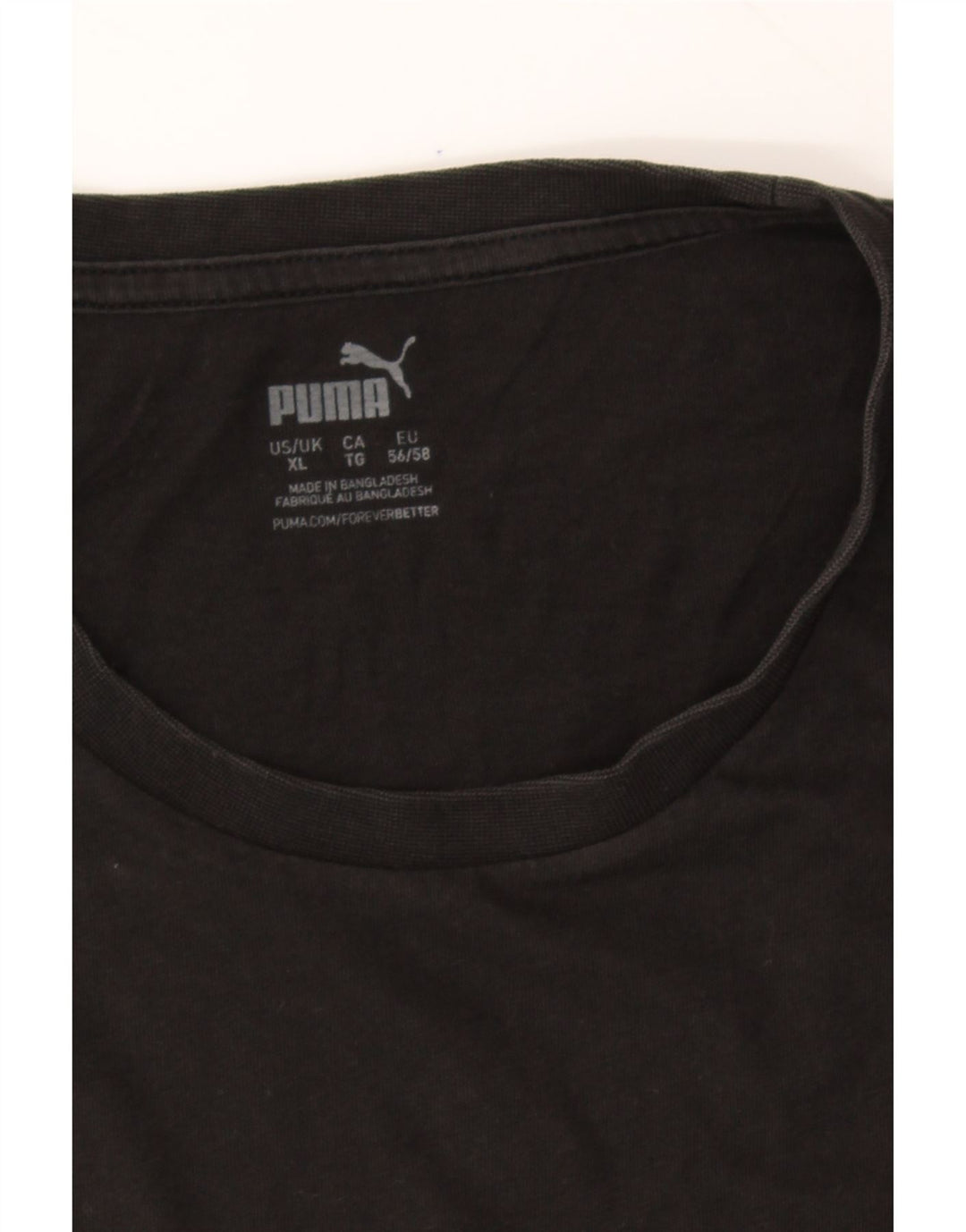 PUMA Mens Graphic T-Shirt Top XL Black Vintage Puma and Second-Hand Puma from Messina Hembry 