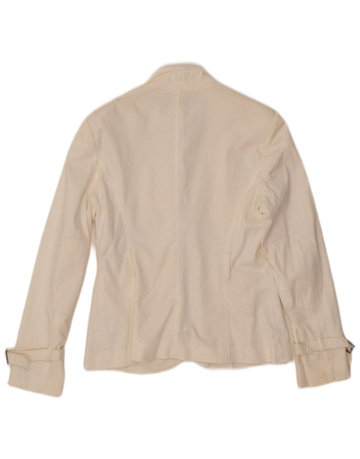 ZARA Chaqueta utilitaria para mujer UK 12 Mediana Algodón blanco