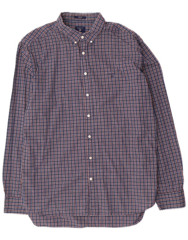 Gant Mens Regular Fit Shirt Size 47/48 3XL Blue Check Cotton