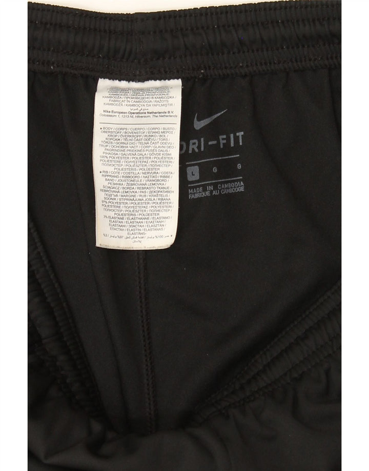 NIKE Womens Dri Fit Tracksuit Trousers UK 14 Large  Black Polyester Vintage Nike and Second-Hand Nike from Messina Hembry 