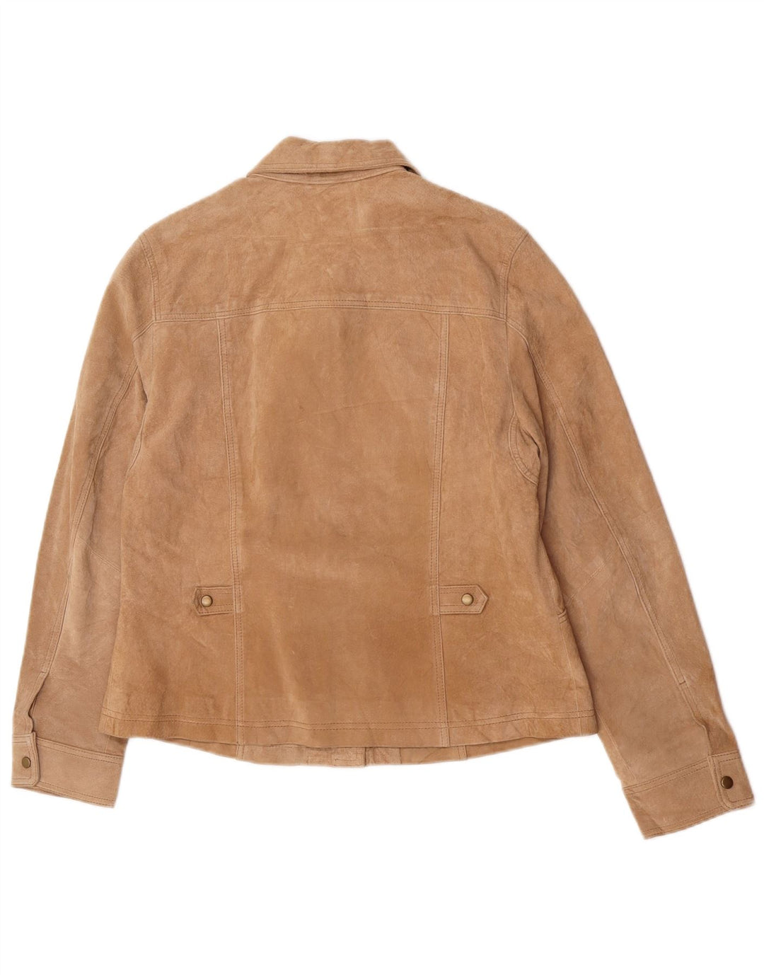 Coldwater Creek Womens Suede Jacket UK 16 Large Brown Leather