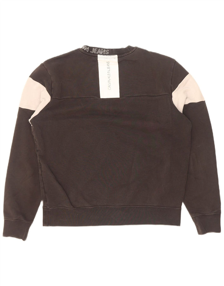 Calvin Klein Sweat-shirt graphique pour homme en coton noir Taille S