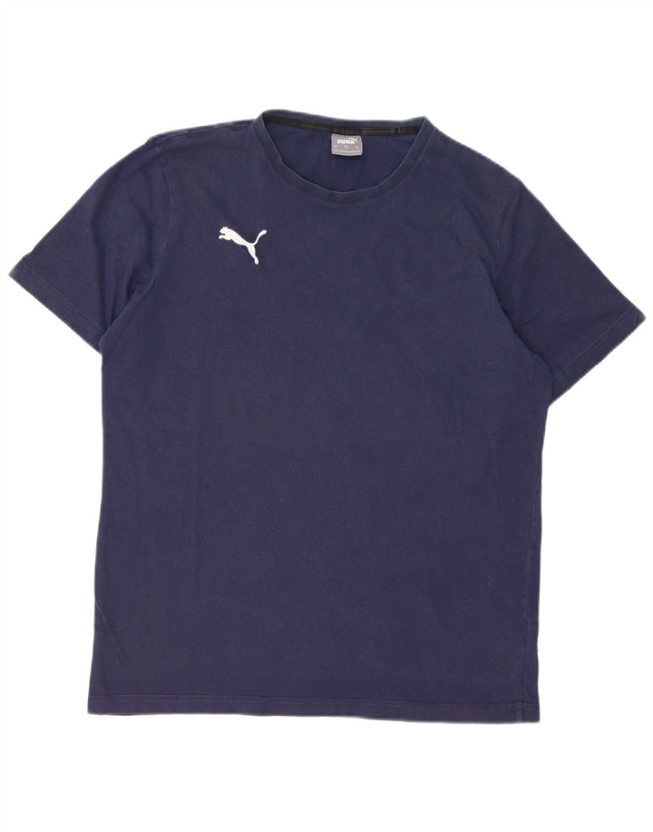Puma Herren T-Shirt Top Large Marineblau Baumwolle