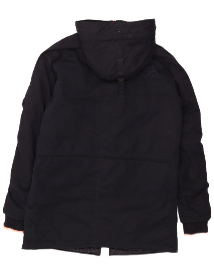 Giacca parka da uomo con cappuccio Superdry UK 38 medio blu navy poliestere