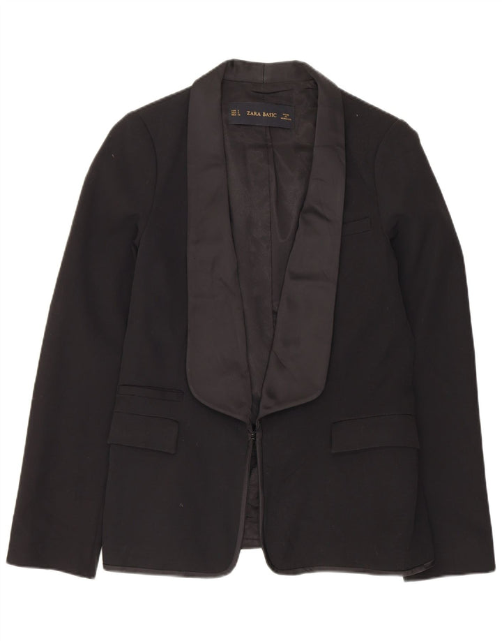 ZARA Womens Blazer Jacket UK 10 Small Black Polyester