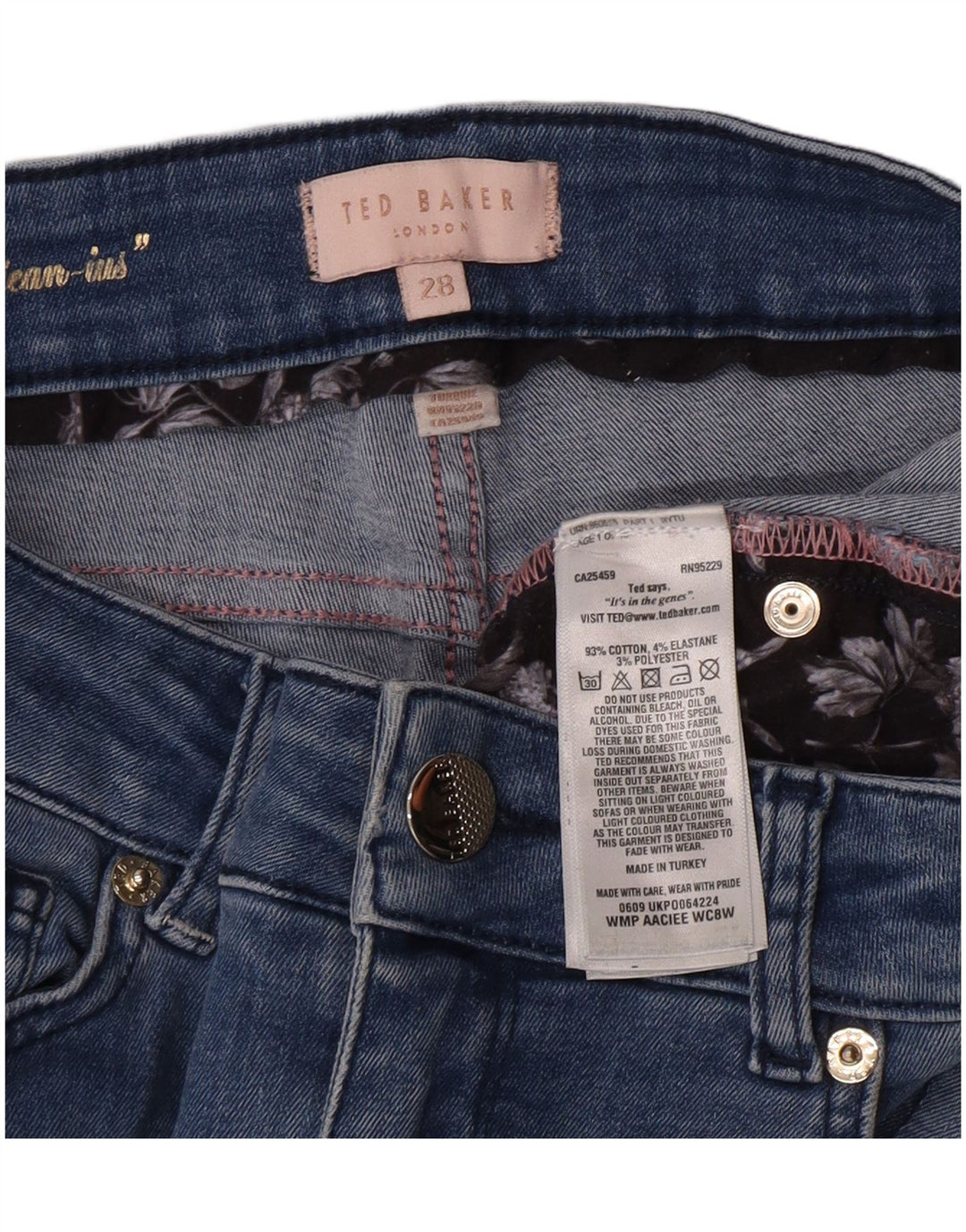 Ted Baker Womens Skinny Jeans W28 L27 Blue Cotton