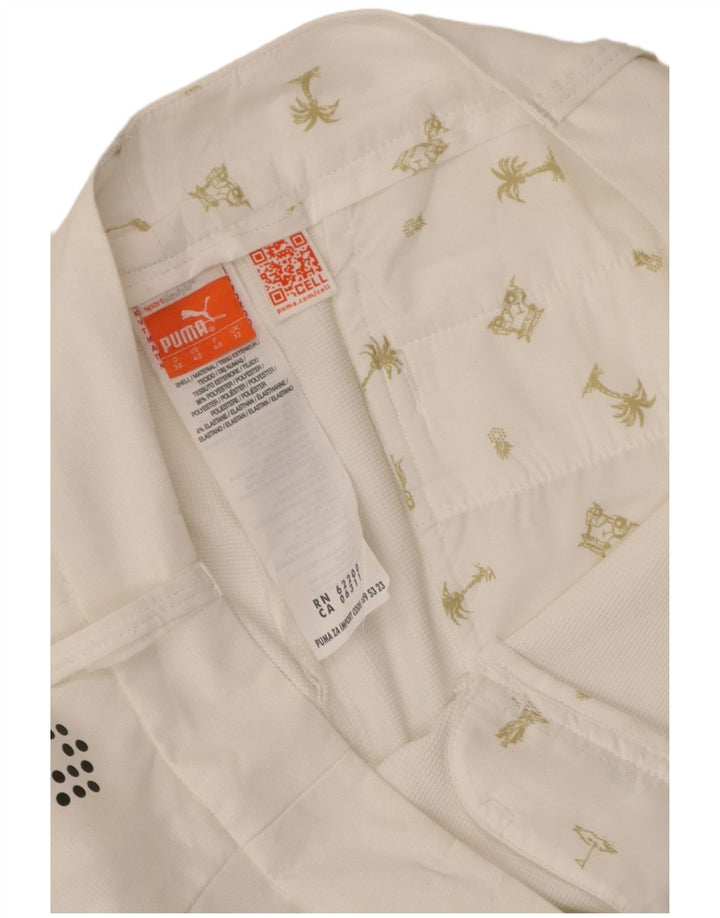 Pantaloncini chino da donna Puma UK 12 Medium W34 Poliestere bianco