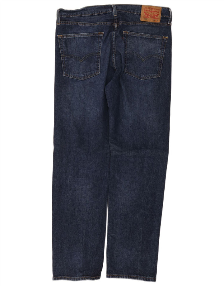 LEVI'S Mens 505 Straight Jeans W36 L32 Navy Blue Cotton