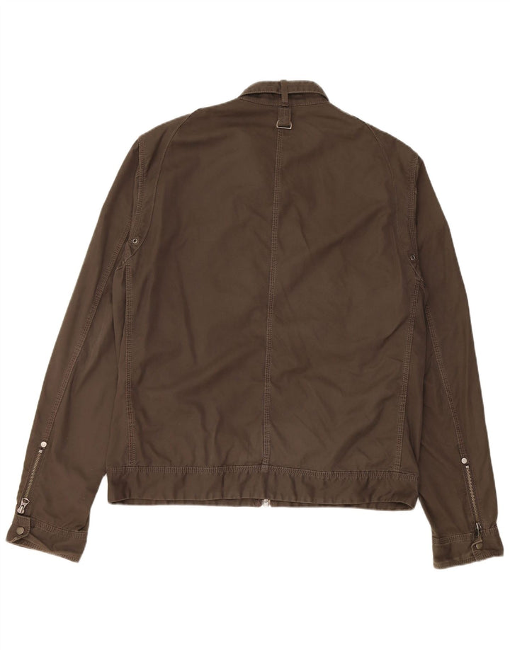 Replay Mens Military Jacket UK 40 Large Brown Cotton