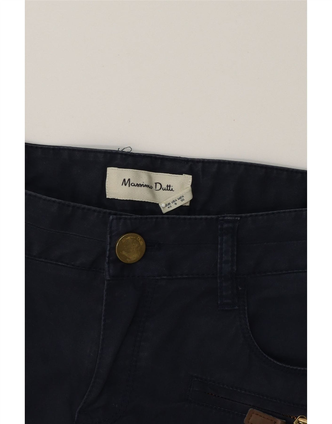 MASSIMO DUTTI Womens Slim Casual Trousers EU 40 Medium W30 L30 Navy Blue Vintage Massimo Dutti and Second-Hand Massimo Dutti from Messina Hembry 