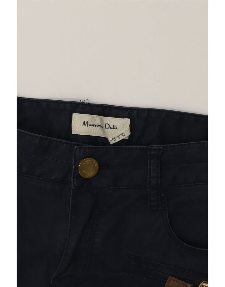 MASSIMO DUTTI Womens Slim Casual Trousers EU 40 Medium W30 L30 Navy Blue Vintage Massimo Dutti and Second-Hand Massimo Dutti from Messina Hembry 