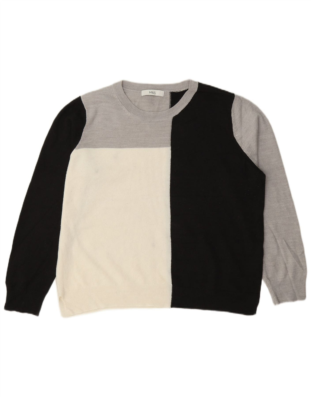 Marks & Spencer Womens Crew Neck Jumper Sweater UK 14 Large Multicoloured