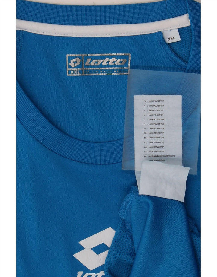 Lotto Mens T-Shirt Top 2XL Blue Colourblock Polyester