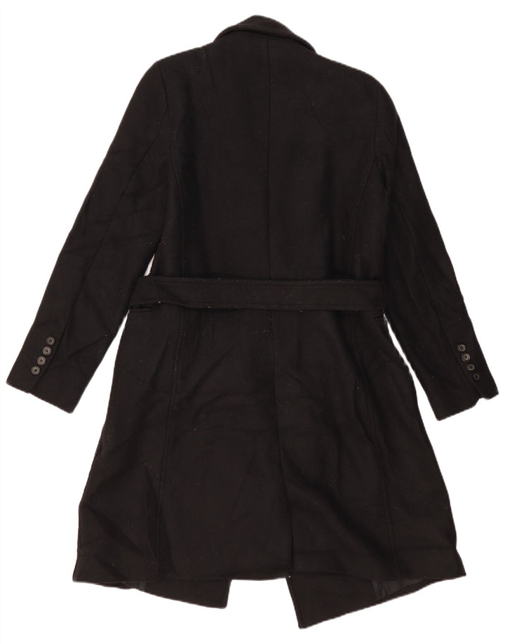 ZARA Manteau Femme UK 10 Petite Laine Noire