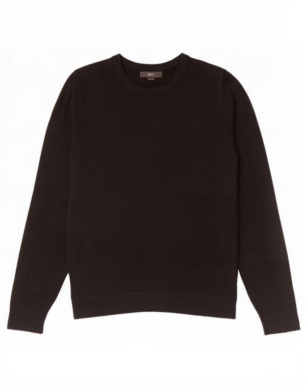 Marks & Spencer Herre Boat Neck Jumper Sweater Medium Sort Akryl
