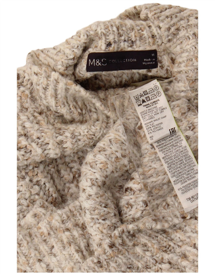 Maglione maglione a collo alto da donna Marks & Spencer UK 14 Beige medio