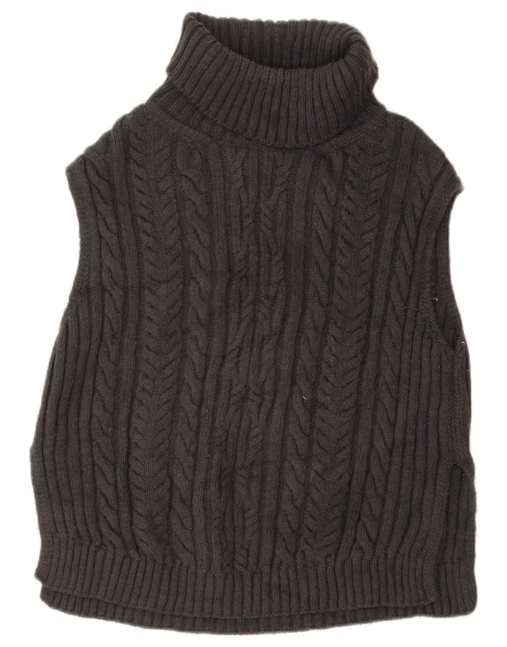 Marks & Spencer Womens Oversized Vest Tank Top UK 10 Small Grey Acrylic