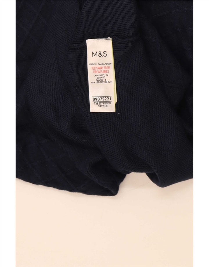 Maglione maglione girocollo da donna Marks & Spencer UK 12 medio blu navy