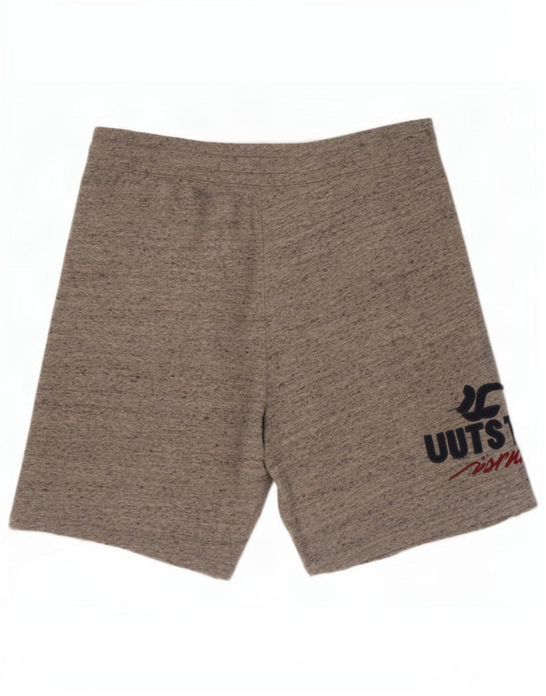 Hollister Herren-Sportshorts mit Grafik, mittelgrau gesprenkelte Baumwolle