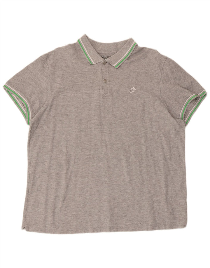 Lotto Mens Polo Shirt 2XL Grey Cotton