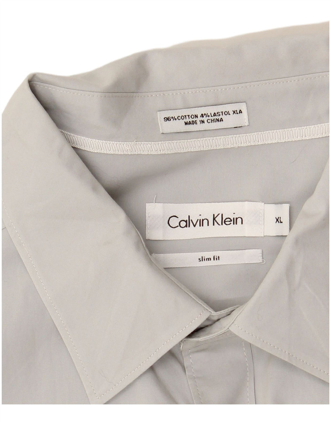 CALVIN KLEIN Mens Slim Fit Shirt XL Grey Cotton
