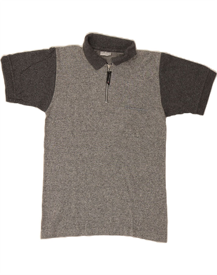 CHAMPION Mens Polo Shirt Small Grey Colourblock Vintage Champion and Second-Hand Champion from Messina Hembry 