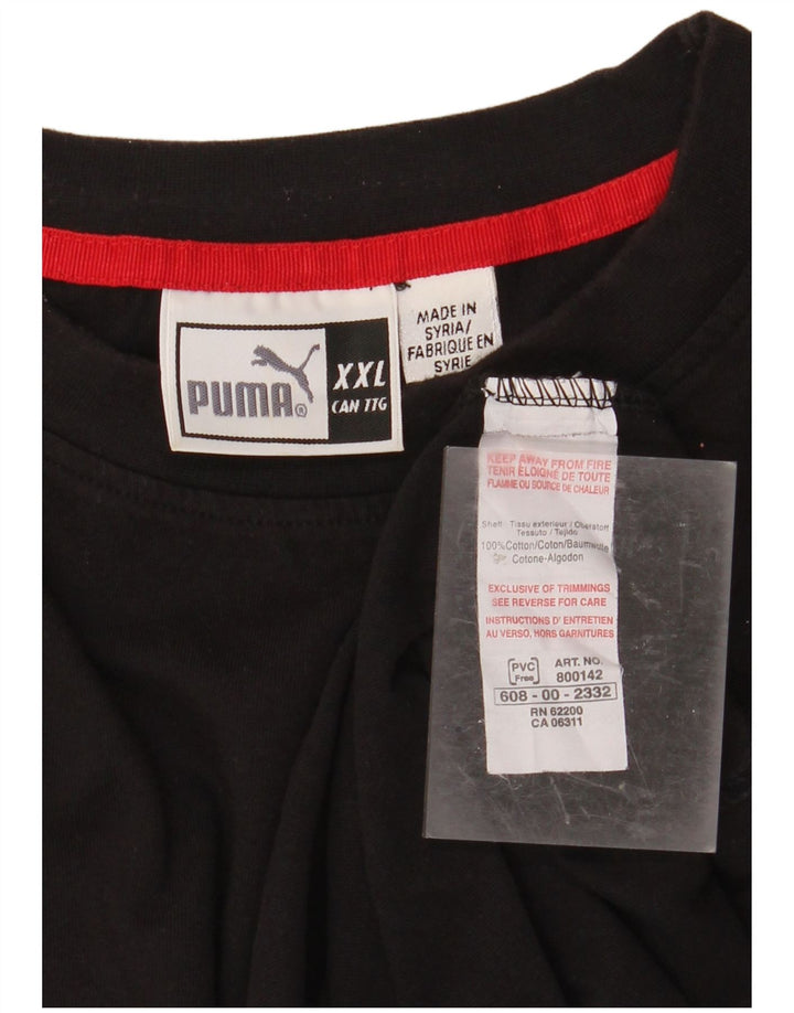 PUMA Mens T-Shirt Top 2XL Black Cotton