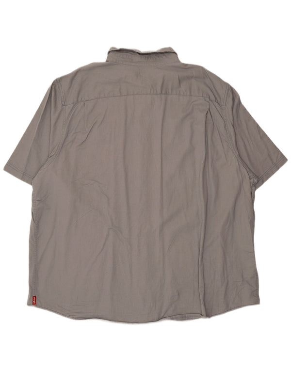 Wrangler Herren Kurzarmhemd 3XL Grau Baumwolle