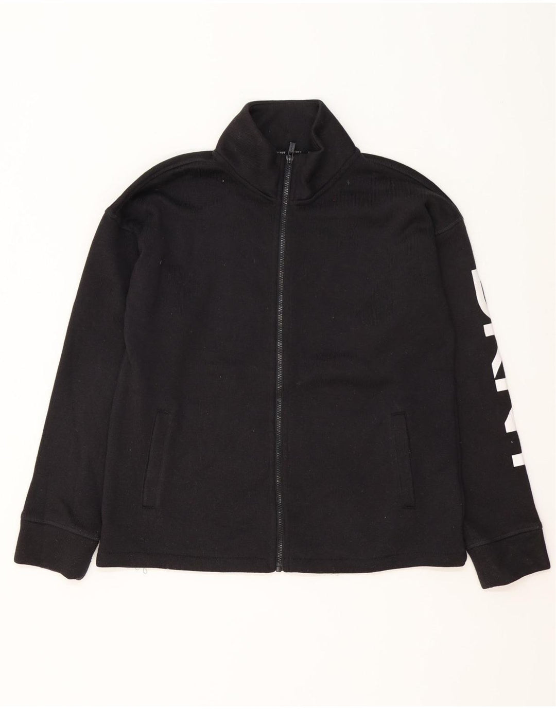 Dkny Mens Graphic Tracksuit Top Jacket Medium Black Polyester