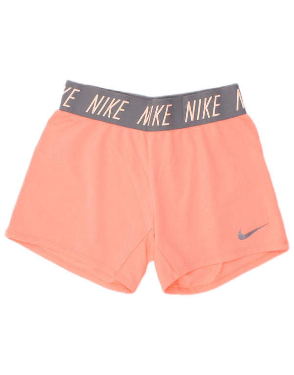 Nike Girls Dri Fit Graphic Sport Shorts 10-11 Years Medium Pink Colourblock