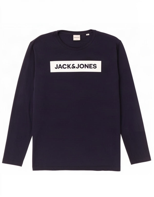 Jack & Jones Haut graphique à manches longues XL en coton bleu marine pour homme