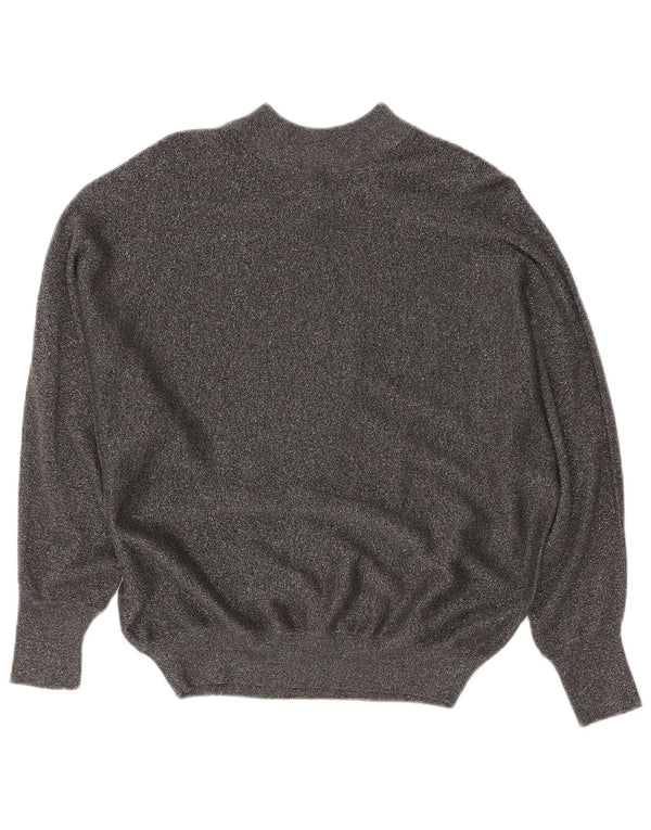 Marks & Spencer Womens Turtle Neck Jumper Sweater UK 14 Medium Grey Flecked