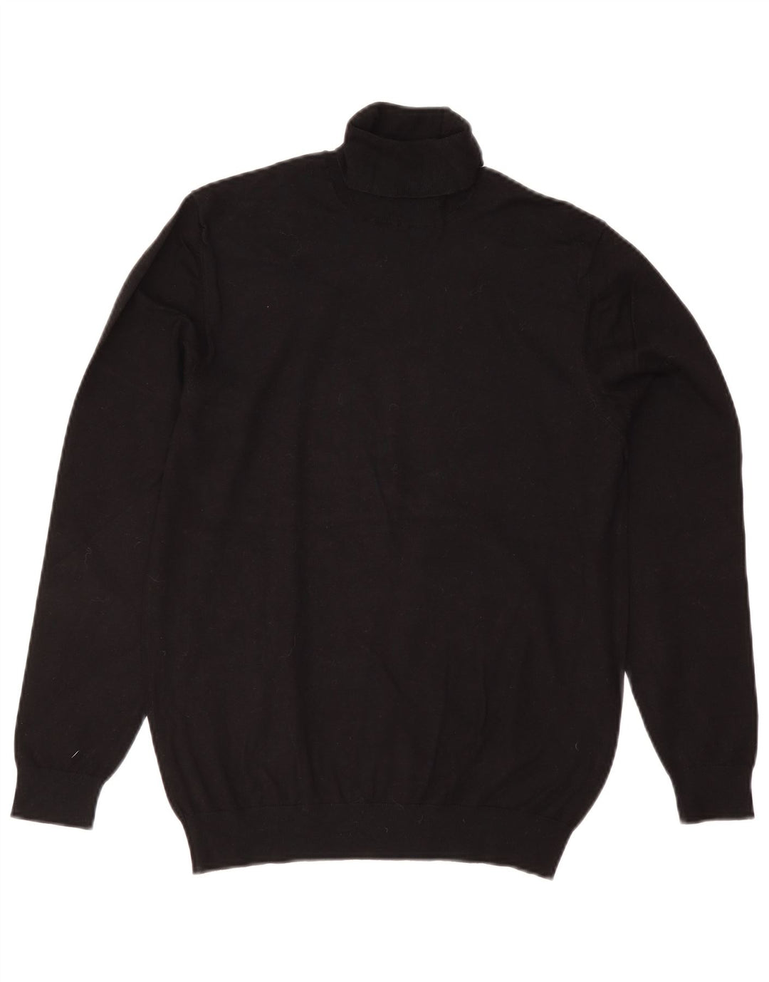 Zara Mens Roll Neck Jumper Sweater Medium Black