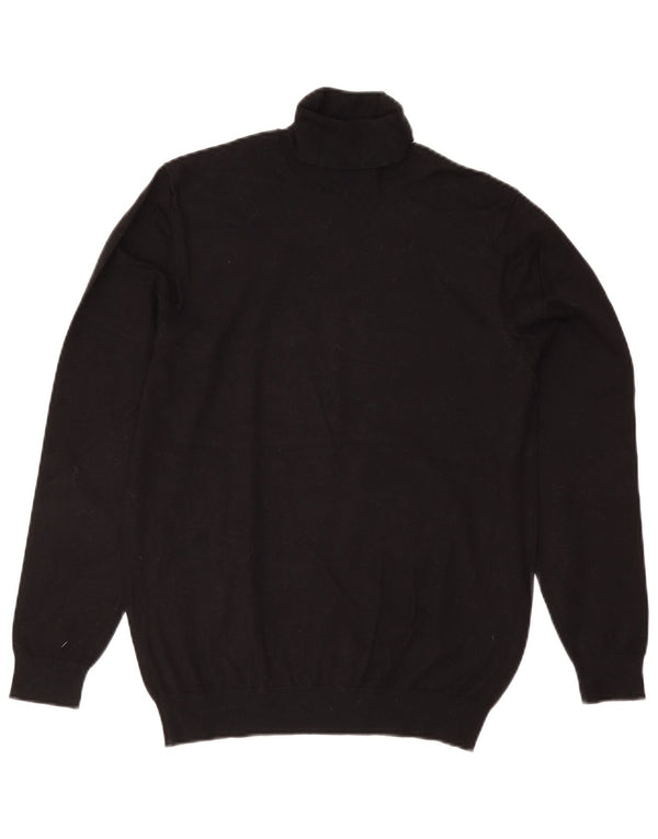 Zara Mens Roll Neck Jumper Sweater Medium Black