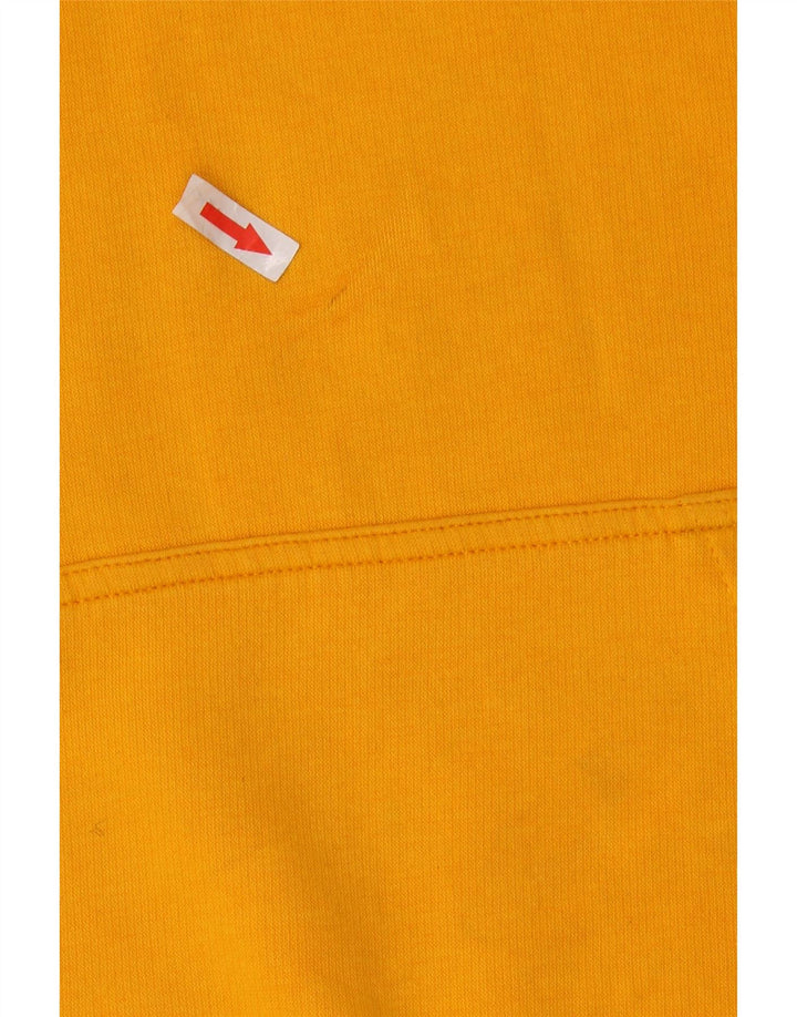 Champion Mens Graphic Hoodie Jumper Medium Yellow Cotton