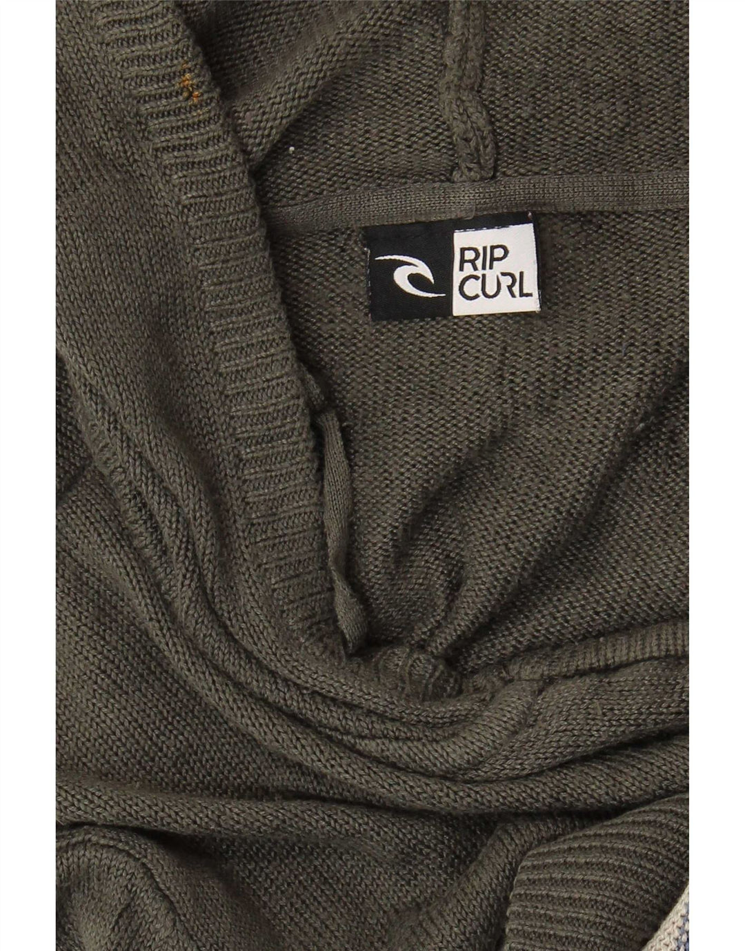 Suéter cardigã masculino com capuz Rip Curl listrado cinza médio