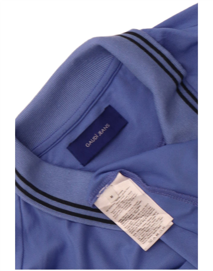 Gaudi Mens Polo Shirt Medium Blue Polyamide