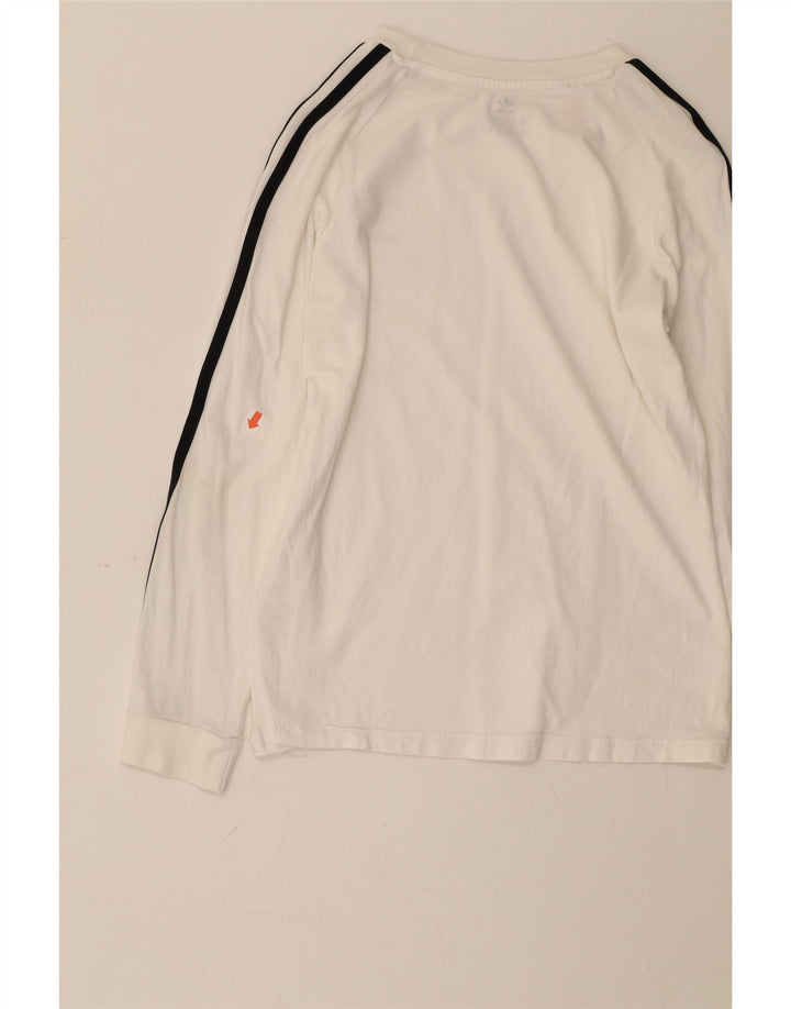 ADIDAS Boys Top Long Sleeve 11-12 Years White Cotton Vintage Adidas and Second-Hand Adidas from Messina Hembry 