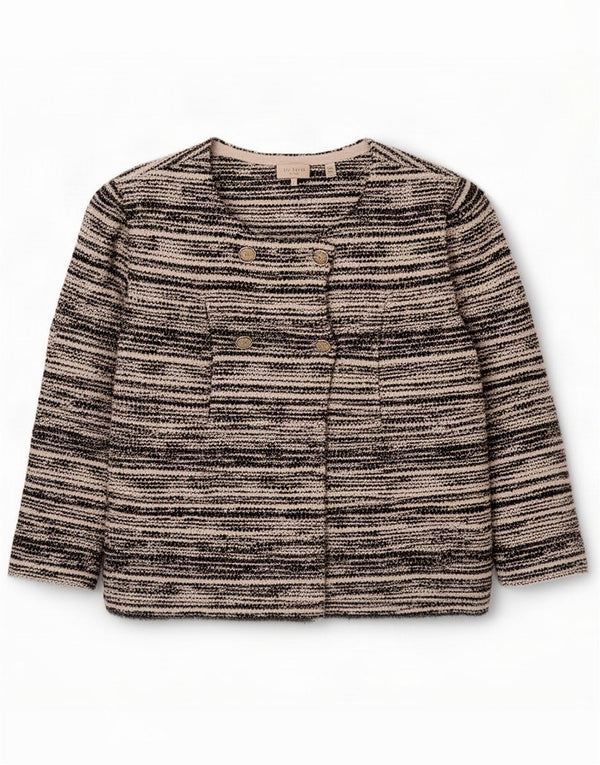 Ted Baker Giacca blazer doppiopetto da donna taglia 6 2XL a righe nere