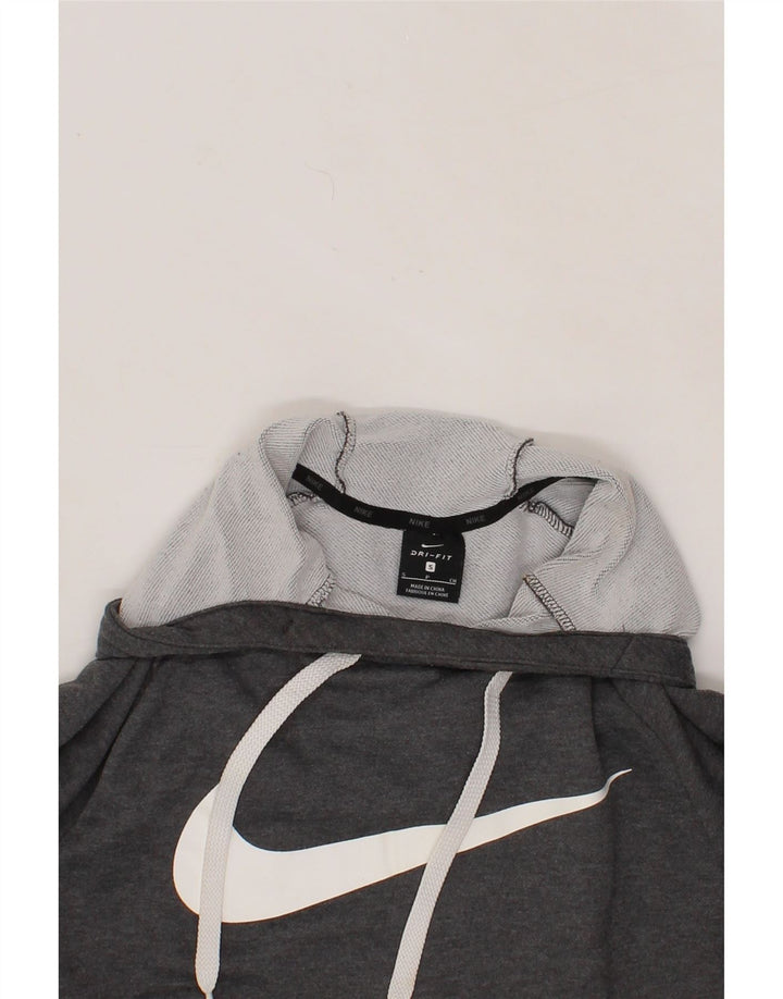 NIKE Mens Dri Fit Graphic Hoodie Jumper Small Grey Polyester Vintage Nike and Second-Hand Nike from Messina Hembry 