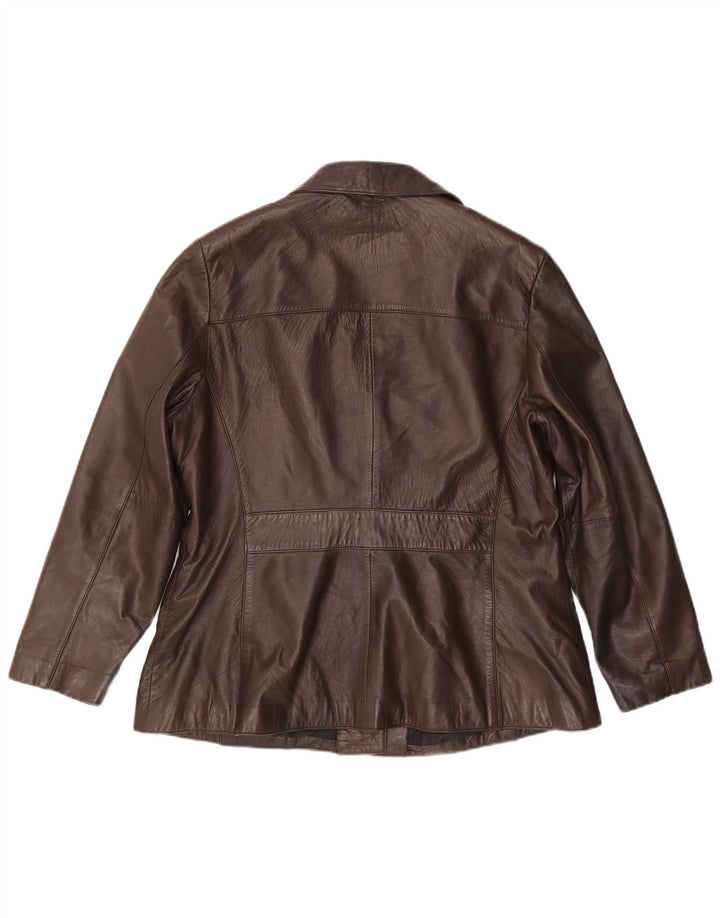 WILSONS Womens Maxima Leather Jacket UK 18 XL Brown Leather